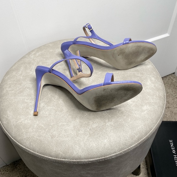 Saks Fifth Avenue Very Peri Purple Leather Stiletto Heel Size 8 | Preowned - Picture 4 of 8